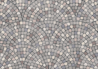 円形の石畳背景グランジグレー