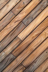 Wooden decking in a warm, natural finish arranged in a diagonal pattern