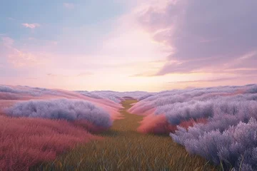 Dreamscapes colorful grass filed landscape outdoors nature flower.