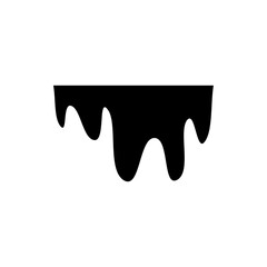 black melt drop icon. vector isolated on white background, simple and modern design.