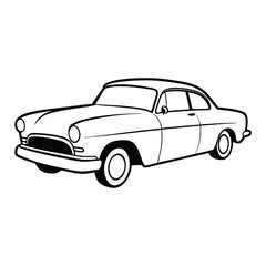 Car Drawing Silhouette Outline Design Vector Illustration Clipart Eps 