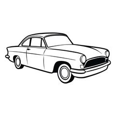 Obraz premium Car Drawing Silhouette Outline Design Vector Illustration Clipart Eps 