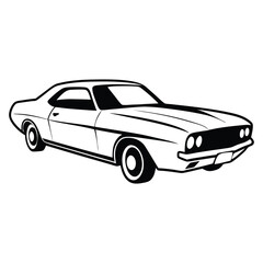 Obraz premium Car Drawing Silhouette Outline Design Vector Illustration Clipart Eps 