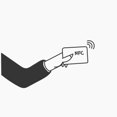 doodle nfc device transaction related device icon in drawn style