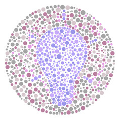 color blindness test in the form of a picture of a light. green blue purple, pink light image for...