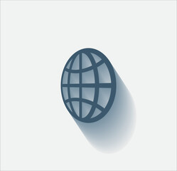 Vector dark color icon with shadow on light background