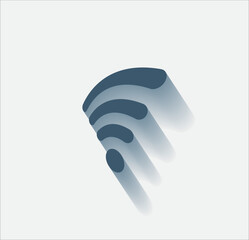 Fototapeta premium Vector dark color icon with shadow on light background