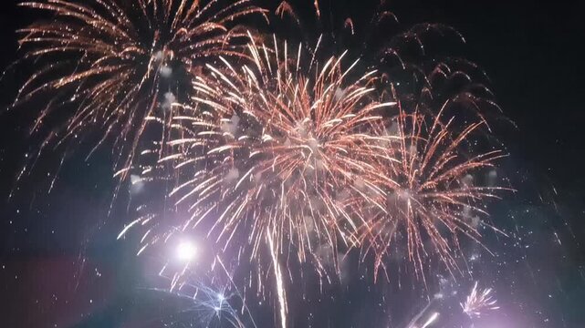 Fireworks for video background, new year, celebration, party and festival