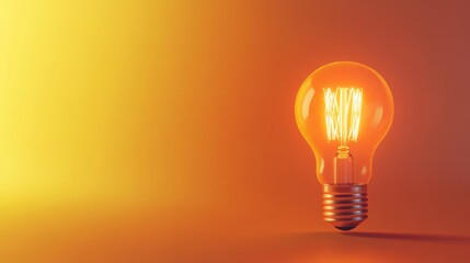 A vibrant image of a glowing light bulb set against a yellow-orange gradient background, symbolizing creativity, innovation, and bright ideas.