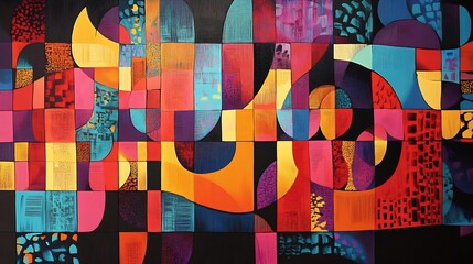 Abstract Geometric Composition in Vibrant Colors