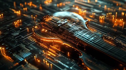 Futuristic Guitar on Digital Circuitry