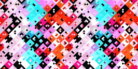 Ditzy pixel abstract rainbow seamless border pattern backdrop. Modern playful variegated repeating graphic design for kids, textile and home decor trim edge. 