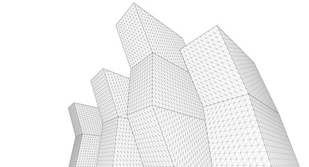 abstract architecture concept 3d illustration