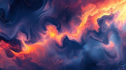 Fototapeta premium A fluid abstract design with swirling patterns of rich colors, resembling marble or a cosmic nebula, ai