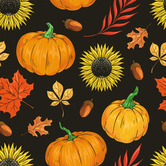 Thanksgiving day colorful pattern seamless