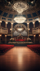Obraz premium Christmas decoration architecture auditorium chandelier.