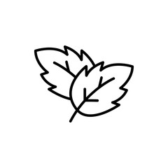 Mint Leaf outline icons, minimalist vector illustration ,simple transparent graphic element .Isolated on white background © Upnowgraphic Studio