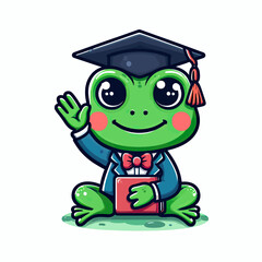 Obraz premium frog-with class vector 