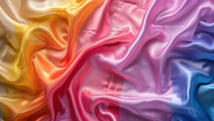 Fototapeta premium Abstract Colorful Silk Fabric with Gradient Colors