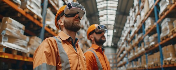 Warehouse Workers Using Augmented Reality Glasses for Inventory Management Merging Tech and Human Labor