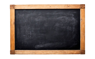 Old blank blackboard isolated on transparent background