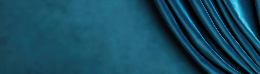 Fototapeta premium Luxurious plush velvet drapes, deep royal blue, gently swaying, elegant ambiance