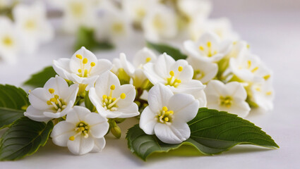 Obraz premium Delicate White Jasmine Flowers in a Serene Close-Up