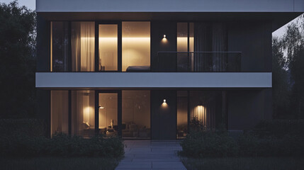 Fototapeta premium Modern Minimalist Apartment Building Architectural design