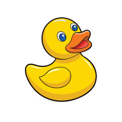 Cute rubber duck vector clipart, perfect for kids' decor, nursery art, or playful designs.