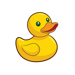 Cute rubber duck vector clipart, perfect for kids' decor, nursery art, or playful designs.