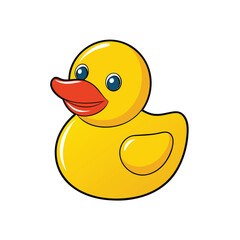 Cute rubber duck vector clipart, perfect for kids' decor, nursery art, or playful designs.