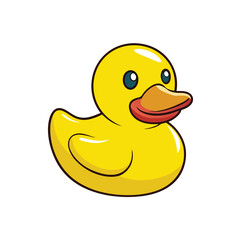 Cute rubber duck vector clipart, perfect for kids' decor, nursery art, or playful designs.