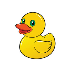 Cute rubber duck vector clipart, perfect for kids' decor, nursery art, or playful designs.