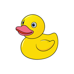 Cute rubber duck vector clipart, perfect for kids' decor, nursery art, or playful designs.
