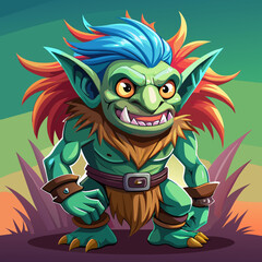 Fototapeta premium cartoon illustration of troll