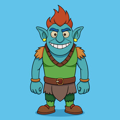 Obraz premium cartoon illustration of troll