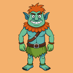Obraz premium cartoon illustration of troll
