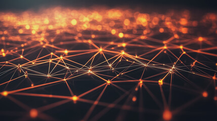 Abstract business connection of lines from nodes It is connected to endless nodes and represents the innovation of communication in the network.

