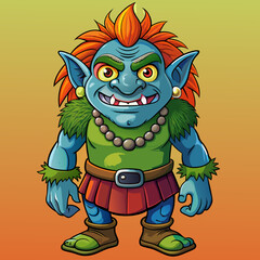 Fototapeta premium cartoon illustration of troll
