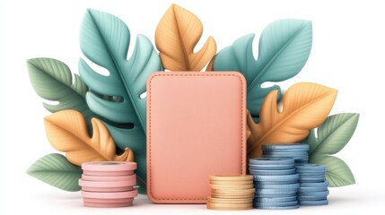 Digital Wallet Illustration with Personalized Budgeting for Smart Financial Management Visualizing Savings, Spending, and Financial Goals