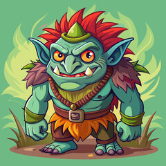 Fototapeta premium cartoon illustration of troll