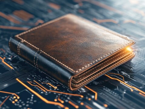 Digital Wallet with Smart Contract Integration Showing Secure Cryptocurrency Transactions and Decentralized Finance Features, Future of Payments and Digital Assets - Powered by Adobe