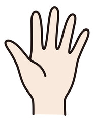 手のベクターイラスト。ハンドサイン、手のひら、アイコン、線