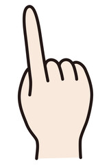 手のベクターイラスト。ハンドサイン、指、指さす、アイコン、線