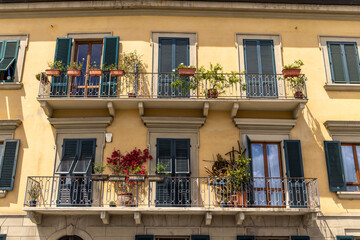 Sidestreet Balconies in Pisa, TUSCANY.