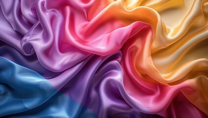 Obraz premium Abstract Colorful Silk Fabric Drapes