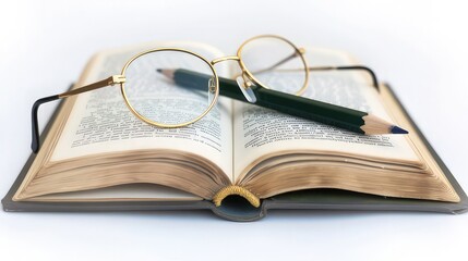 Fototapeta premium glasses on book
