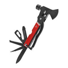 Pocket Multi tool knife isolated on transparent background. The multitool multi-function tool