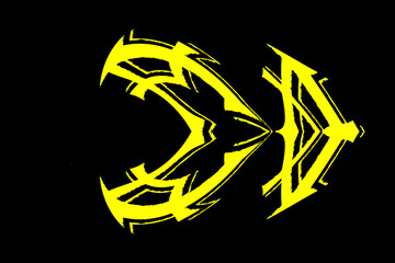 illustration of a black and yellow paint