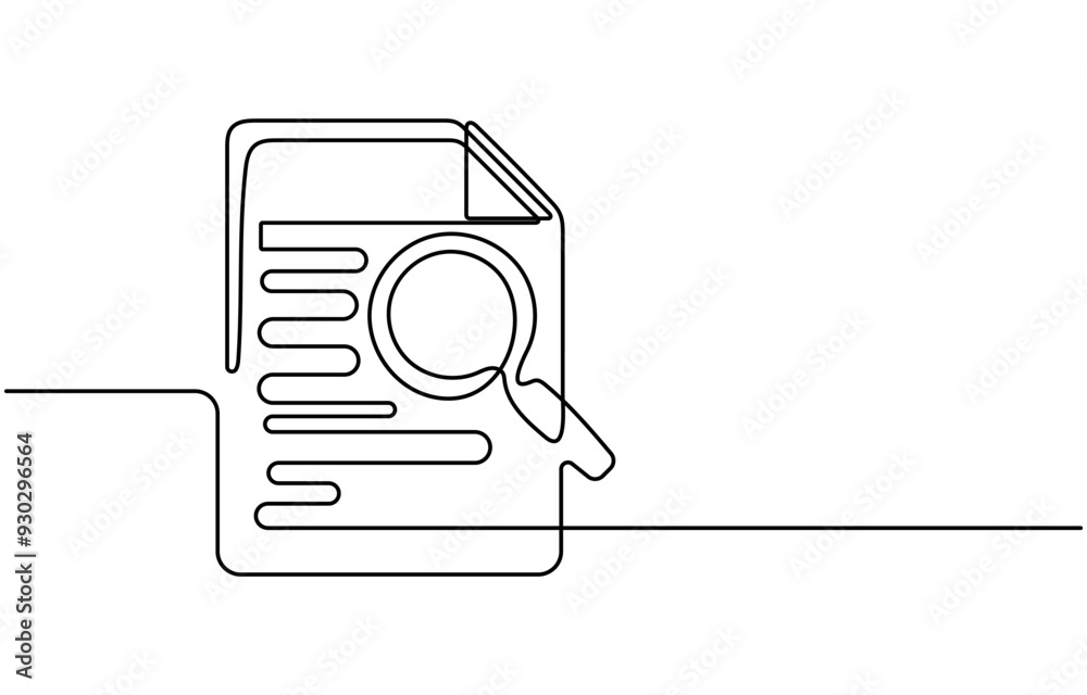 Poster one continuous line vector drawing of a folder. outline documents background icon. saving securities